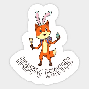 Fox with rabbit ears - Happy Easter Sticker